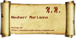 Neuherr Marianna névjegykártya